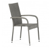 Zahradní židle, kov, polyratan, šedá, AZC-S2114 GREY