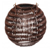 Lucerna - umělý ratan, kulatá, LED osvětl., vel. L, tmavě hnědá