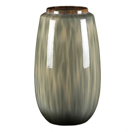 Váza keramická - mírně zaoblená, 38 cm, šedá