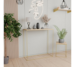 Konzolový stolek Lumia II 80x30x80 – v různých barvách – dub Artisan, zlatý