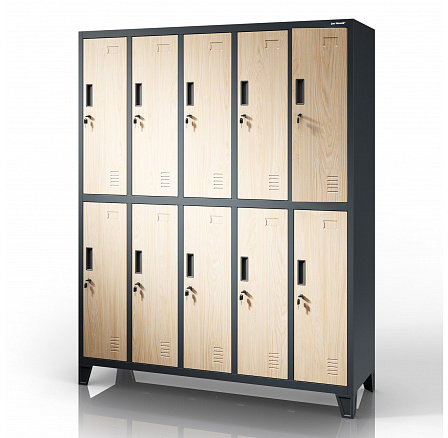 Šatní skříň BHP 10-dveřová antracitová / dub sonoma: Eco Design BARTEK 1360 x 1720 x 450 mm
