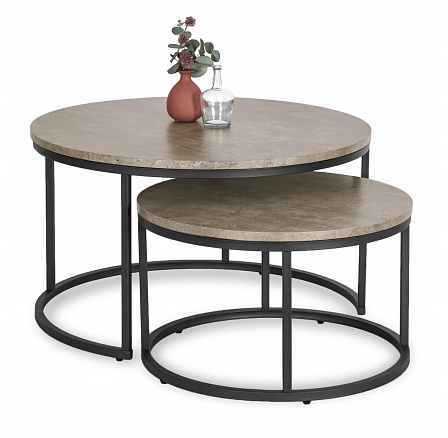 Sada stolků ROCKY MAX Beton/Černý