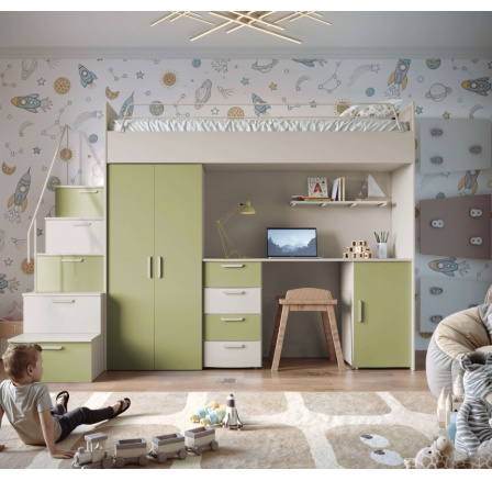 Patrová postel PARADISE 4S Kašmír Zelená Oliva mat Patrová postel PARADISE 4S Kašmír Zelená Oliva mat