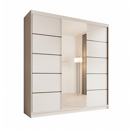 Šatní skříň SONIC 200, Bílá/Bílá