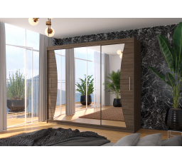 Posuvná skříň se zrcadlem DIEGO 250 Choco+Choco