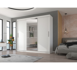 Posuvná skříň se zrcadlem ERWIN 235 Bílá+Bílá