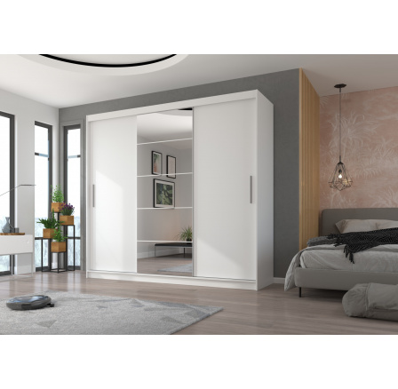 Posuvná skříň se zrcadlem ERWIN 235 Bílá+Bílá