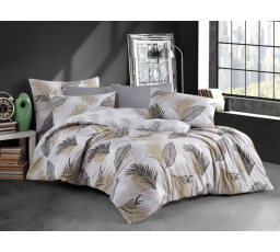 Povlečení bavlna 140x200, 70x90cm Sonela beige nitěný knoflík