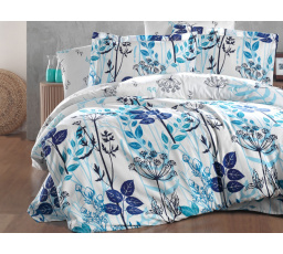 Saténový povlak na polštář Garden blue 50x70