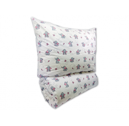 Krepové dětské povlečení 140x200, 70x90cm Slůně šedé