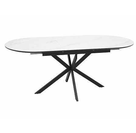 Jídelní stůl GASTON 140, Keramická bílá / Černá