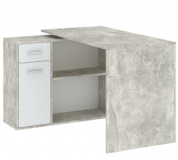 Psací stůl NASH 1D1S, Beton/Bílá