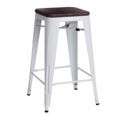 Barová židle Paris Wood 75 cm bílá borovice ořech