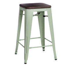 Barová židle Paris Wood 65 cm zelená borovice ořech