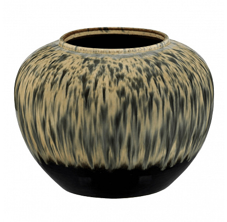 Váza keramická - zaoblená, 20 cm, šedá