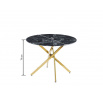 Stůl černý mramor/zlatý 100x100 ST19-FX
