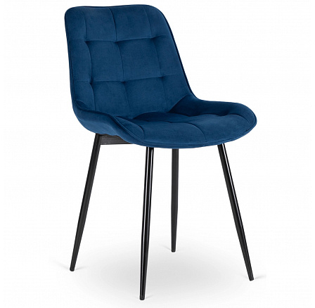 Židle CHRIS Modrá Sametová