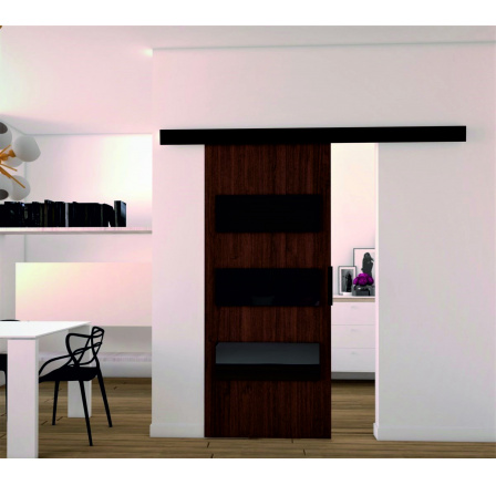 Posuvné dveře STANDART MIX E100, Wenge/Černá Posuvné dveře STANDART MIX E100, Wenge/Černá