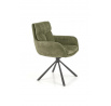 Jídelní otočná židle K495, Olivová/Černá