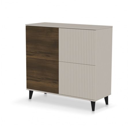 Komoda RANDOM 2 KM-2, kašmír / ořech / černá