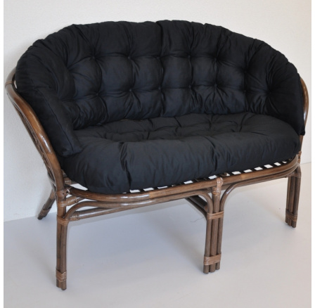 Ratanová lavice Bahama hnědá polstr černý kepr MAXI Ratanová lavice Bahama hnědá polstr černý kepr MAXI