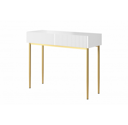NICOLE KONZOLA 100 2SZ - bílý mat / zlatý rám