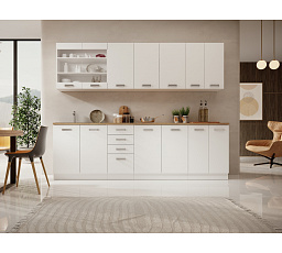 Kuchyňský nábytek BUBBLE 260 Bílý + Dub Lancelot
