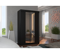 Posuvná skříň se zrcadlem MARVIN 120 Černá+Černá