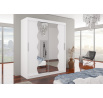 Šatní skříň s posuvnými dveřmi a zrcadlem KANSAS 180 Bílá+Bílá