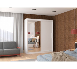 Posuvná skříň se zrcadlem TOM 180 Bílá+Bílá