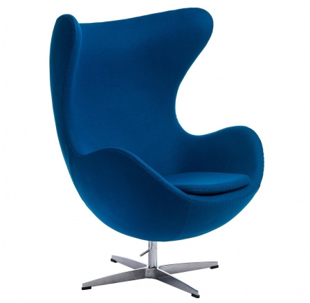 Křeslo Vejce modrý kašmír 23 Premium