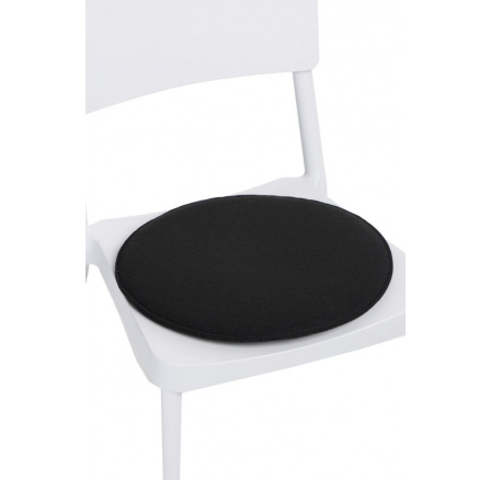 Polštář na židli kulatý černý