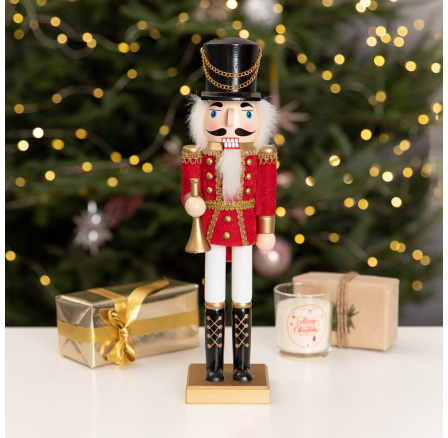 Figurka LUSKÁČEK louskáček s trumpetou 38 cm 836119 Figurka LUSKÁČEK louskáček s trumpetou 38 cm 836119