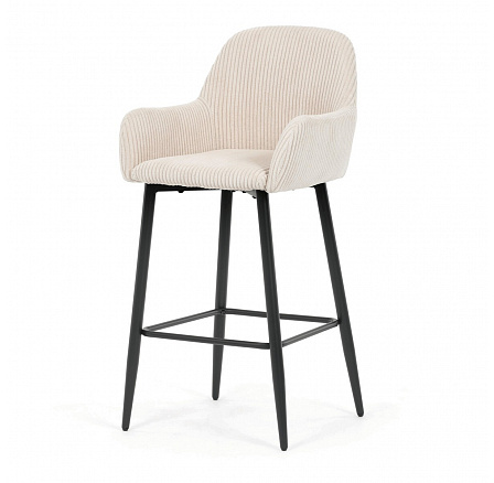 Barová židle, béžová, látka,AUB-V4009 CRM6