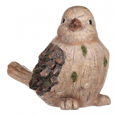 Ptáček - figurka z magnesia, imitace dřeva