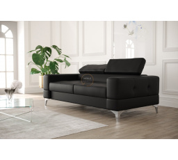 Sofa TOSCANIA II 180 cm přírodní kůže - černá kůže