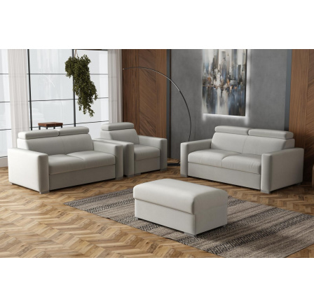 Sedací souprava Petrit 3+2+1+taburet Paros světle šedá