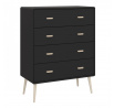 Komoda MIVA 4S, Černá mat