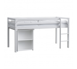Vyvýšená postel s výsuvným stolem Actim bílá