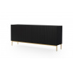 TV komoda Nicole, černý mat / zlaté nohy