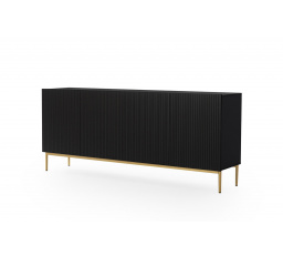 TV komoda Nicole, černý mat / zlaté nohy