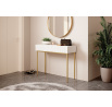 Toaletní stolek Nicole, bílá matná / zlaté nohy