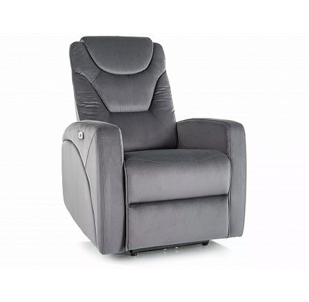 Rozkládací křeslo KRONOS, Velvet Šedá Bluvel 14