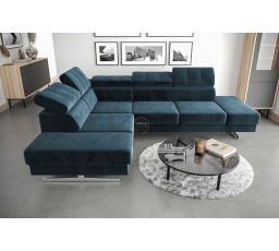 Rohová sedací souprava EMPORIO 225X300 - modrá , levá