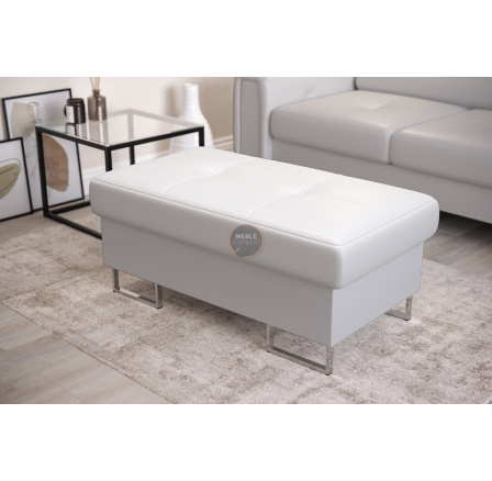 Taburet s úložným prostorem 100x55 cm GALAXY - bílá eko kůže