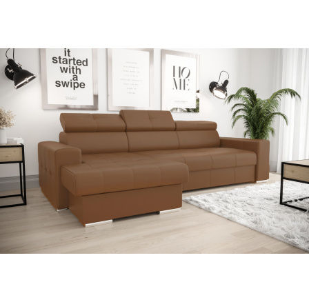 Rohová sedací souprava s funkcí spaní MARGO 160x250 (ODSTÍNY HNĚDÉ)NE 23 - Rychlé doručení