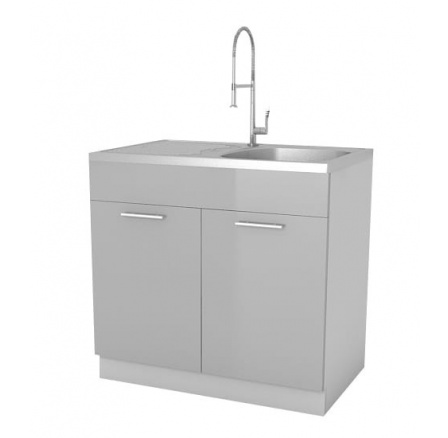 Kuchyňská skříňka Femme ZL80 2D1B, šedý lesk