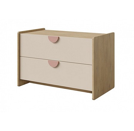 Skříňka Leya R11 dub cremona/macadamia/pudrová růžová