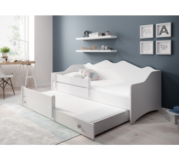 Dvojlůžko s matracemi EMKA II Šedá, Bílá 160x80 Bílá