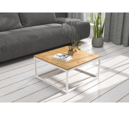 Konferenční stolek BELTEN 65x65 Bílý+Artisan